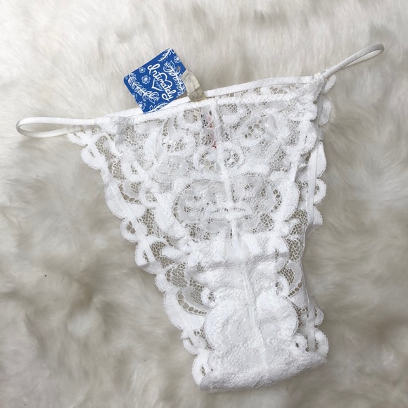 Free People Ivory High Waisted Tanga Panties NEW - Picture 2 of 11
